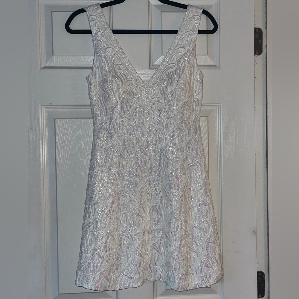 HTF lilly Pulitzer iridescent Brynn dress 0 XS rainbow unicorn 🦄 metallic